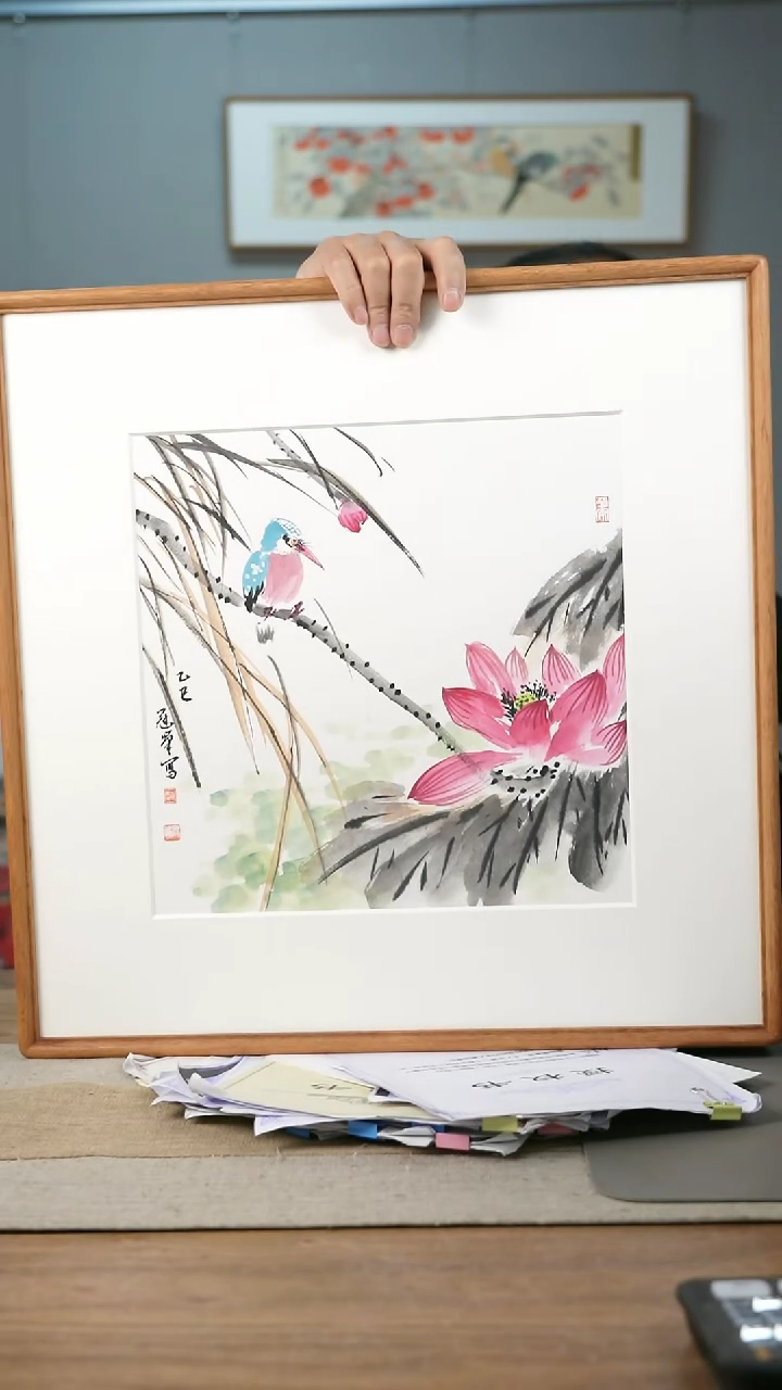 【闪购商品】书法美协副主-赵老师52*52带框花鸟作品