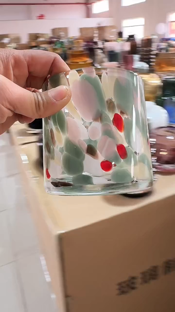 【闪购商品】玻璃花籽料蜡杯