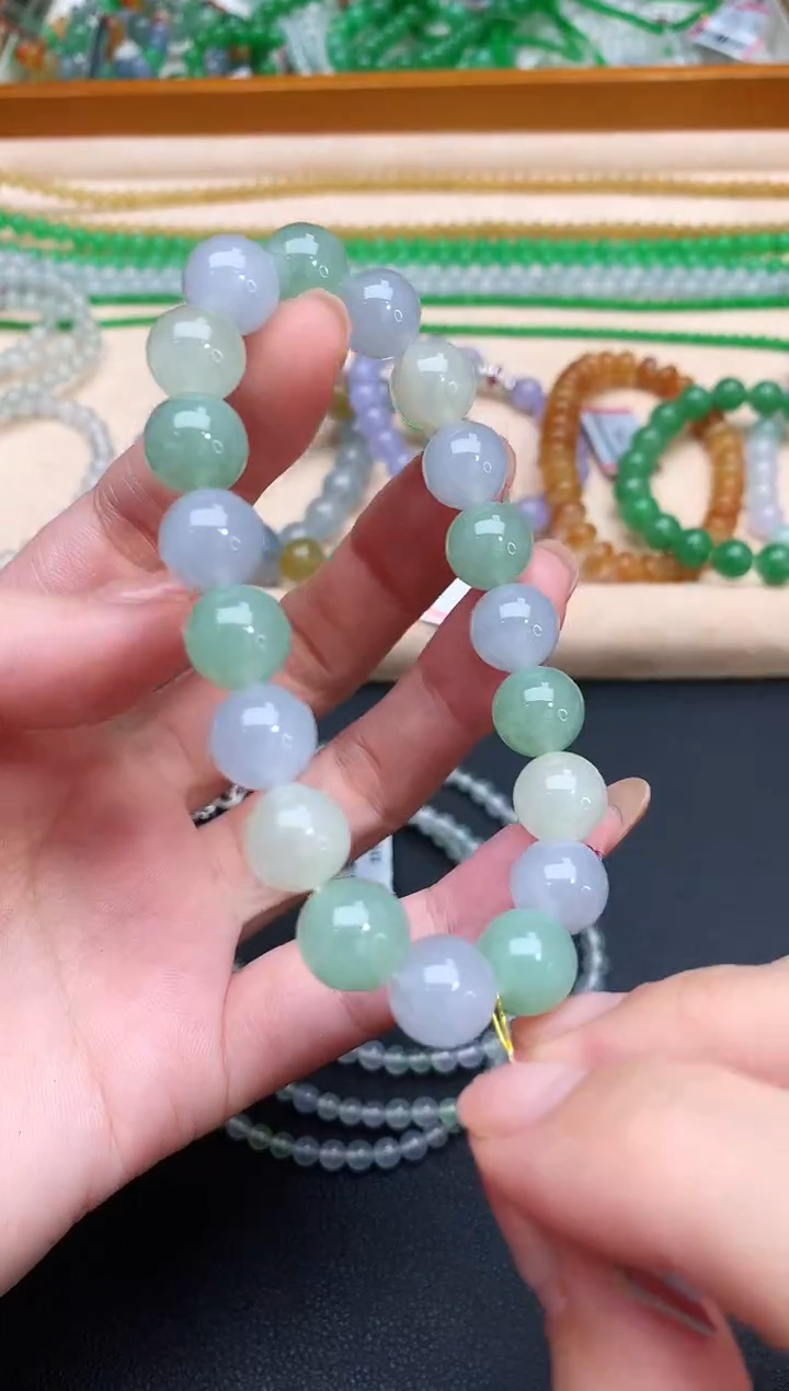 未镶嵌手串翡翠108|7800+0