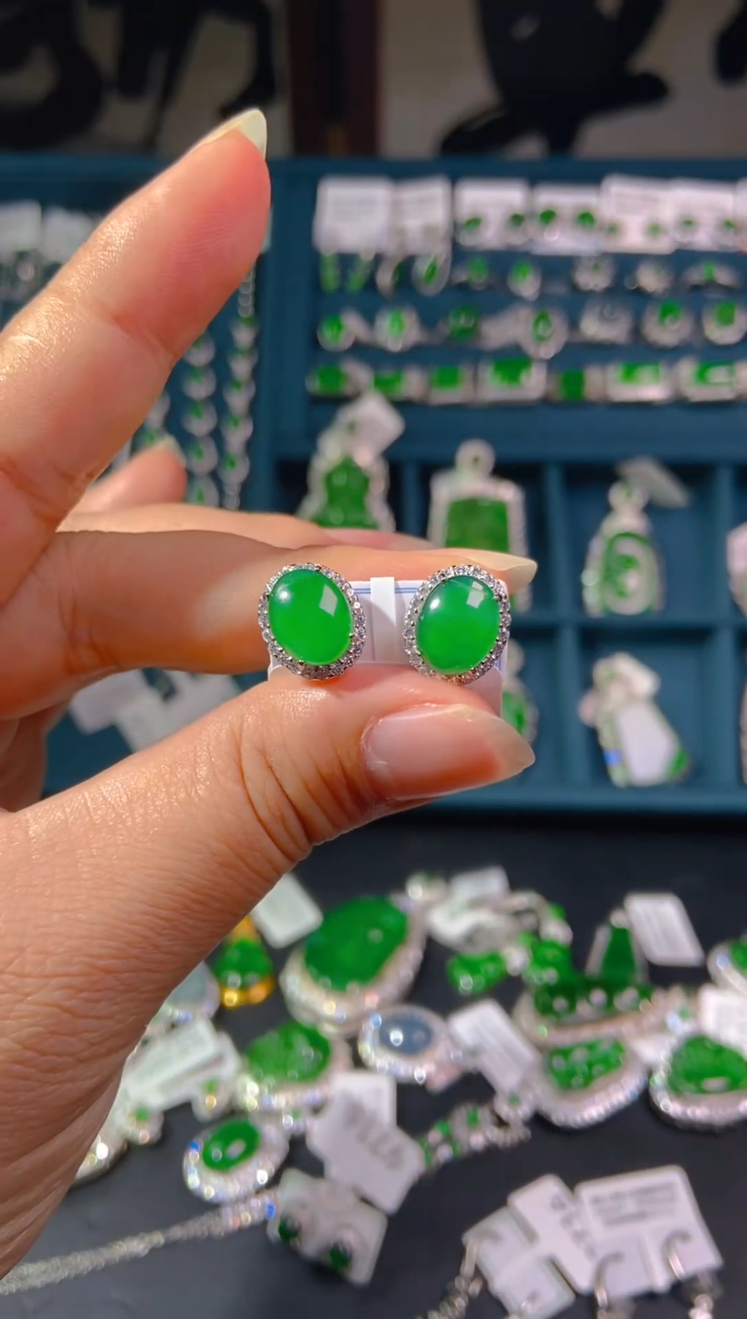 【闪购商品】翡翠耳饰未镶嵌天然翡翠A货19