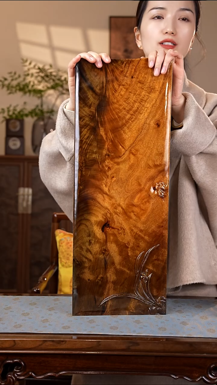 乌木类家具金丝楠阴沉木 帝王黄 凤尾纹 高货茶盘