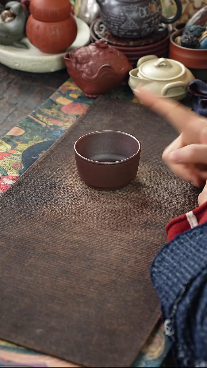 柴烧底槽清光素紫砂杯3243