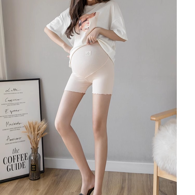 孕妇木耳边打底裤春夏季新款防走光安全短裤三分托腹裤子