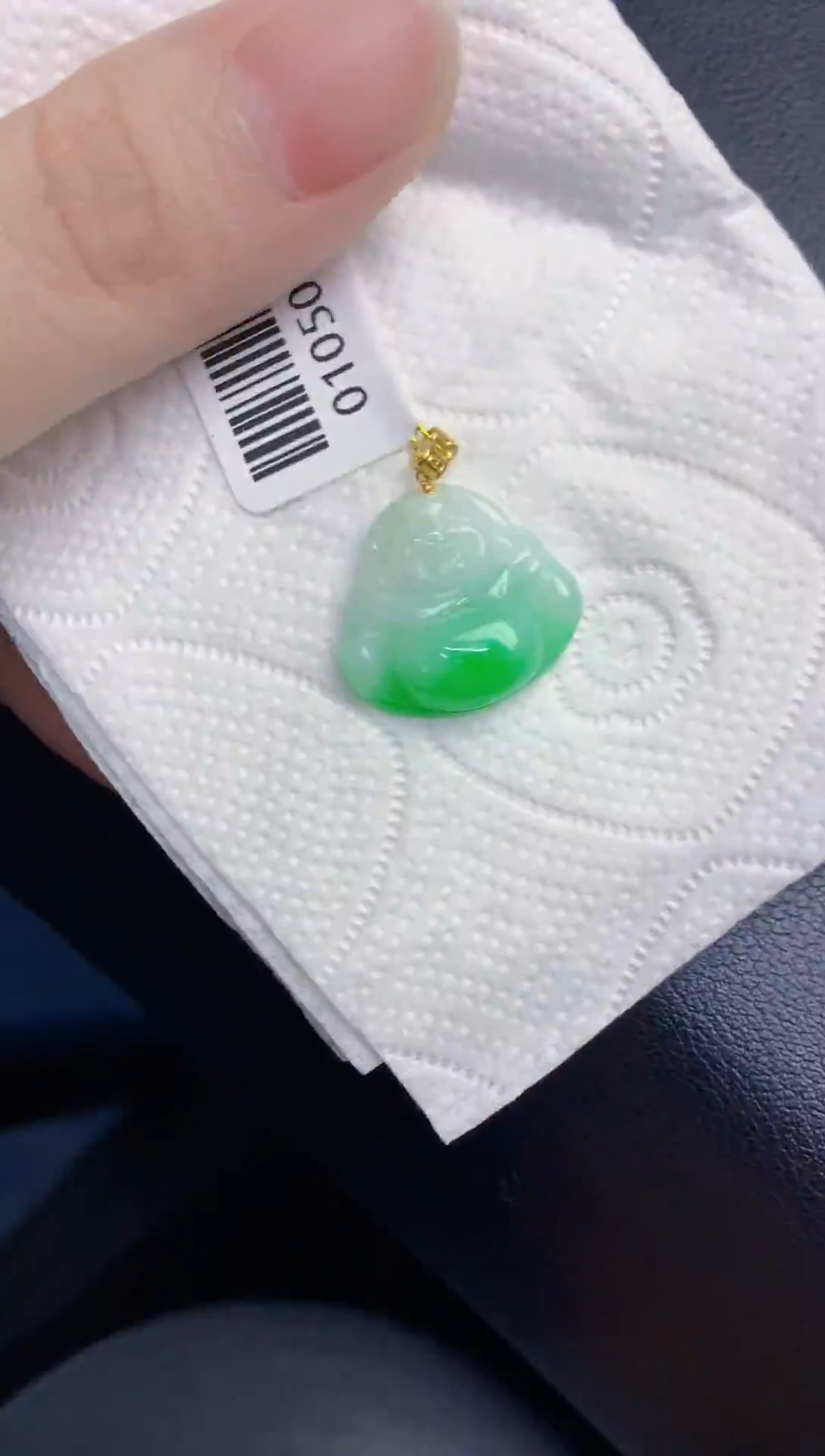 颈饰18K金镶嵌翡翠天然翡翠缅甸A货