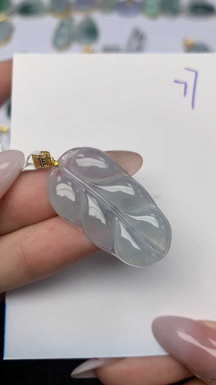 【闪购商品】翡翠颈饰18K金镶嵌天然翡翠A货 77