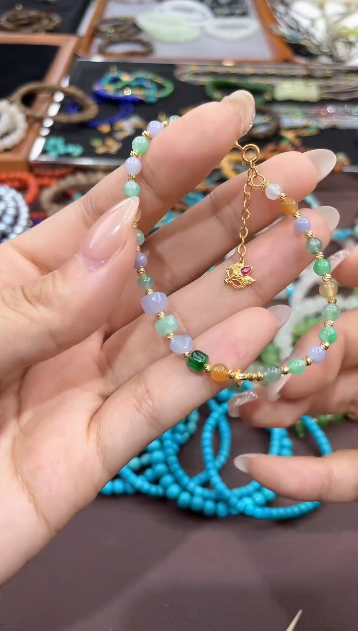 18K金镶嵌手链翡翠TA0829-3793-827