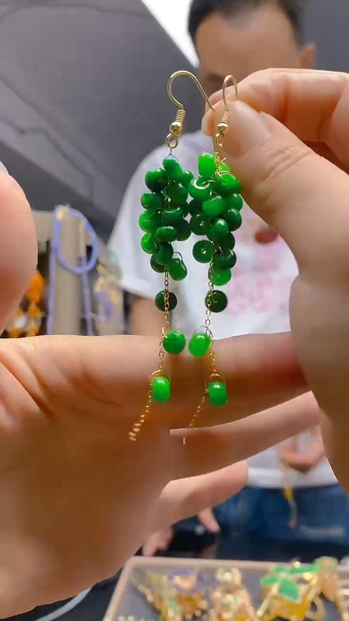 【闪购商品】翡翠耳饰合金0319翡翠耳钩