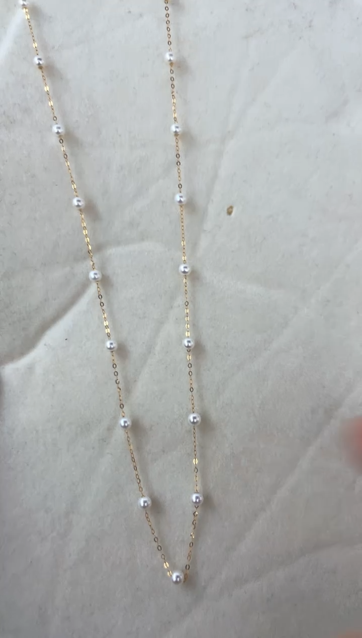【闪购商品】淡水珍珠颈饰18K金镶嵌项链