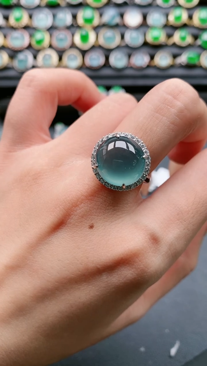 【闪购商品】翡翠戒指银S925镶嵌1111111