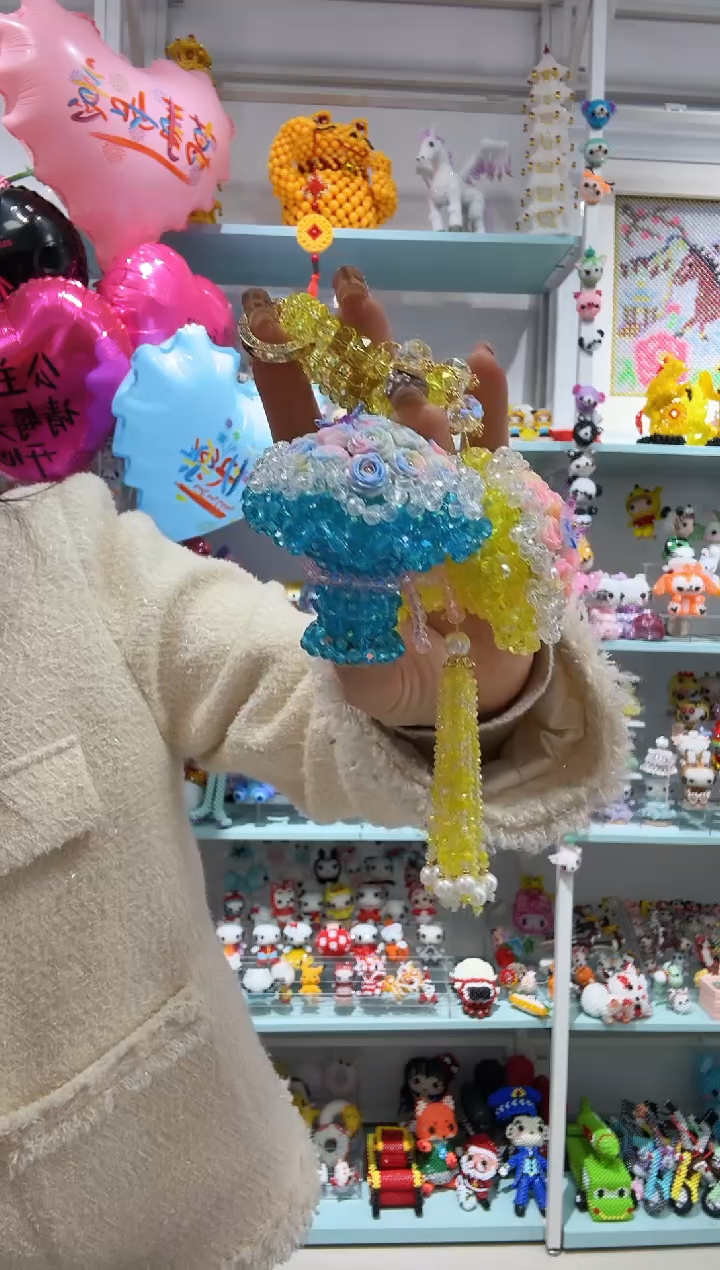 玻璃31005卡4水晶软胶手捧花-蓝色