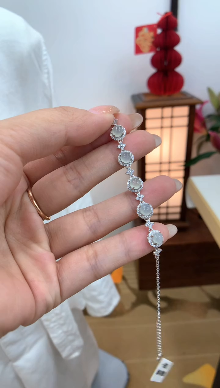 【闪购商品】翡翠手链银S925镶嵌手链