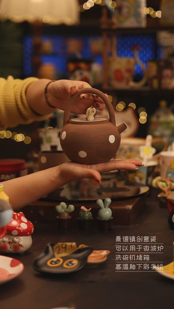 陶瓷景德镇可爱陶瓷釉下彩绘设计师款