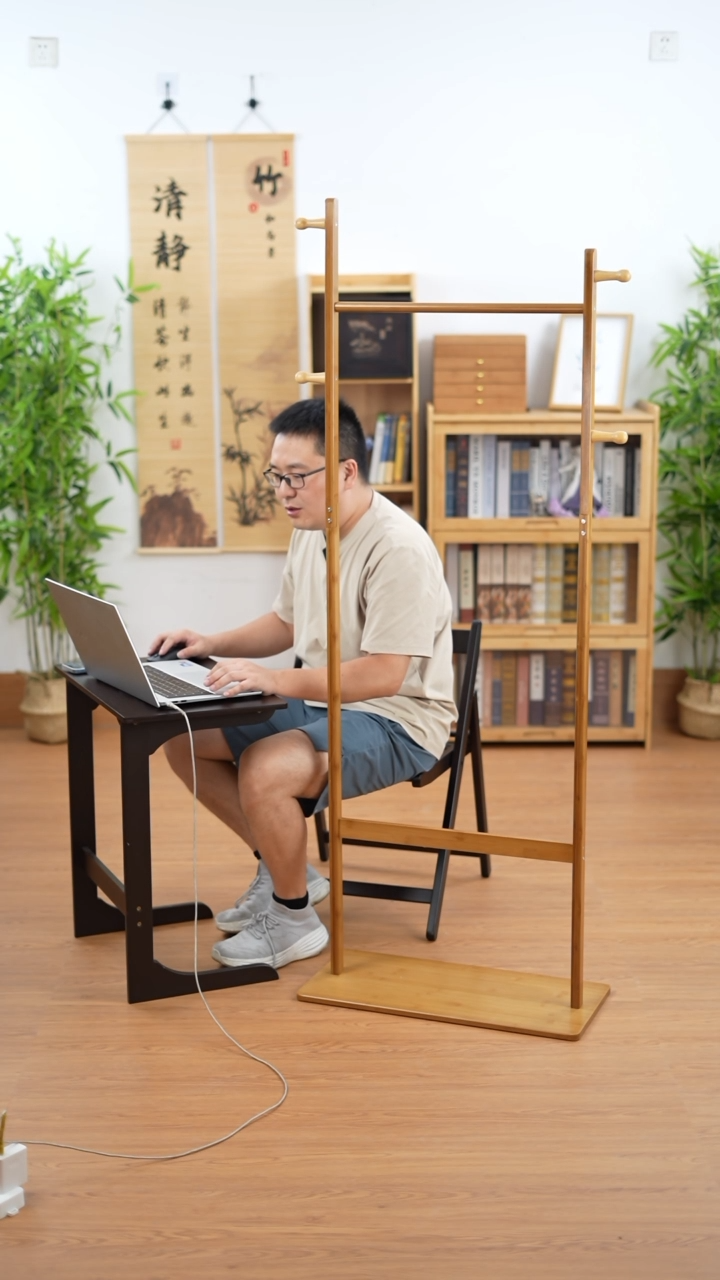 简易挂衣架楠竹组装