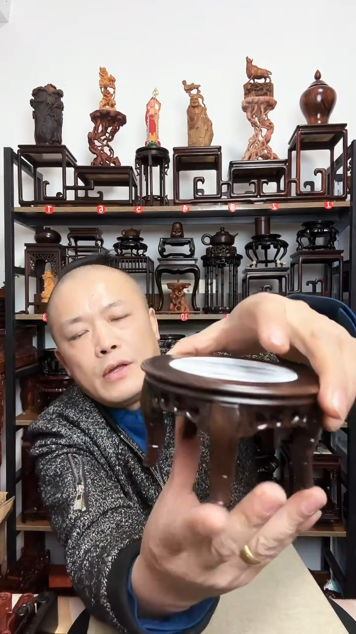 紫砂底座木12.5直径