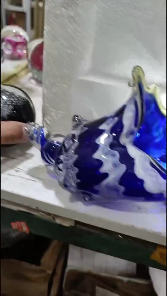 琉璃手工琉璃海螺桌面摆件
