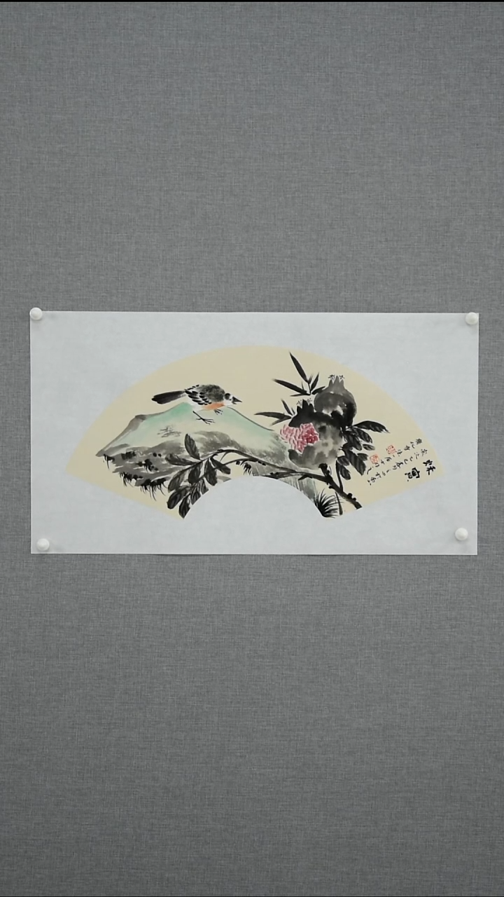 绘画周一鸣-花鸟-一平尺扇面-08