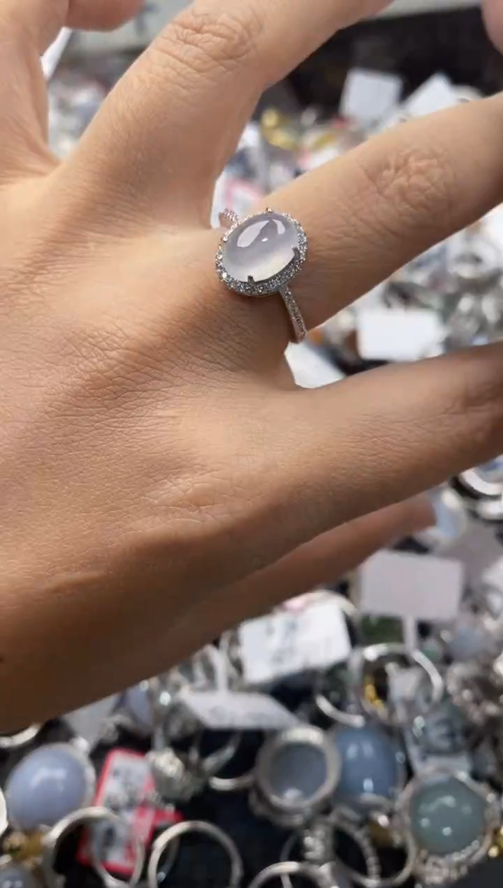 银S925镶嵌戒指翡翠999              9