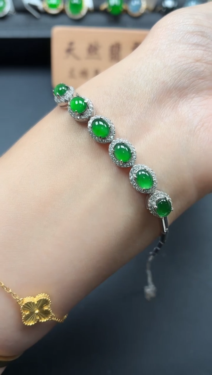 银S925镶嵌戒指翡翠111