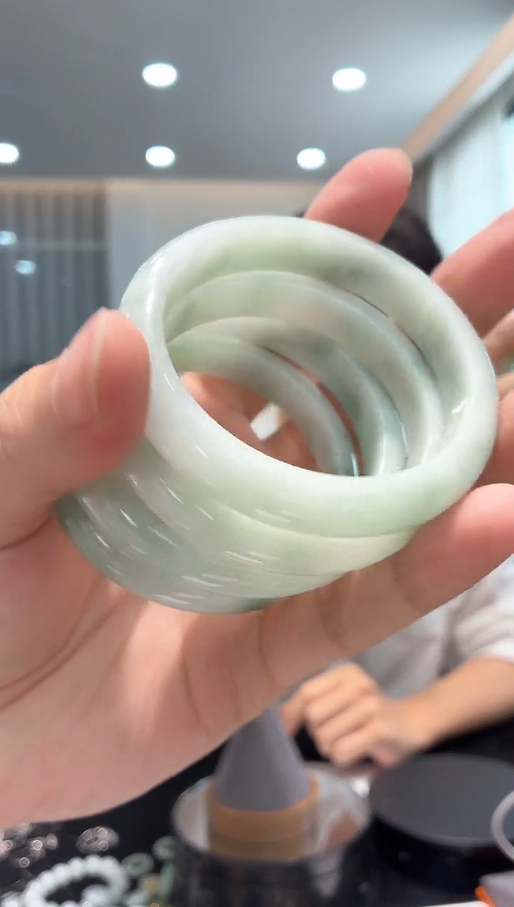 定制翡翠手镯未镶嵌51-59圈口天然缅甸翡翠A货手镯-多样性发一002