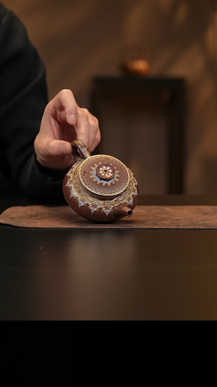 【闪购商品】紫砂茶壶允禾斋whz 珐琅系列 云盘