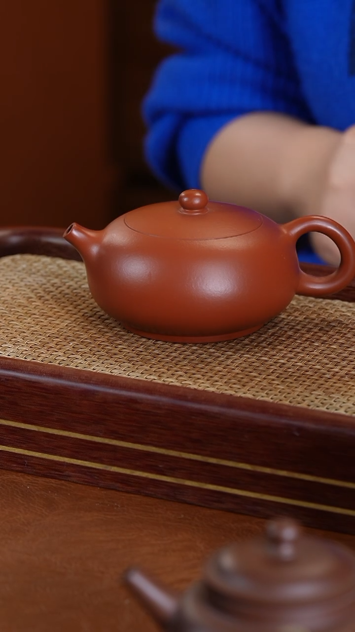 【闪购商品】紫砂茶壶范君华朱泥扁珠