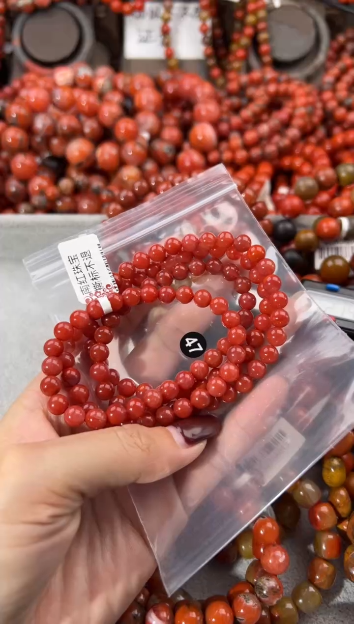 未镶嵌手串南红玛瑙6+