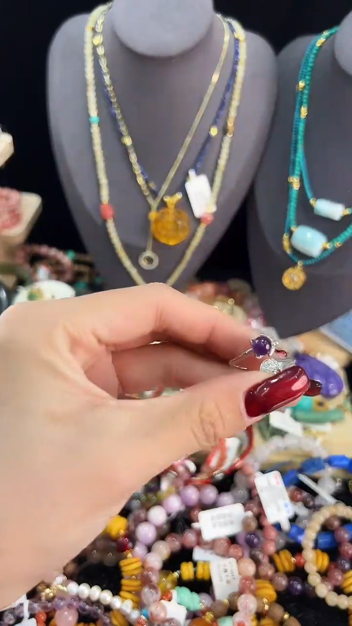 【闪购商品】紫晶戒指银S925镶嵌戒指