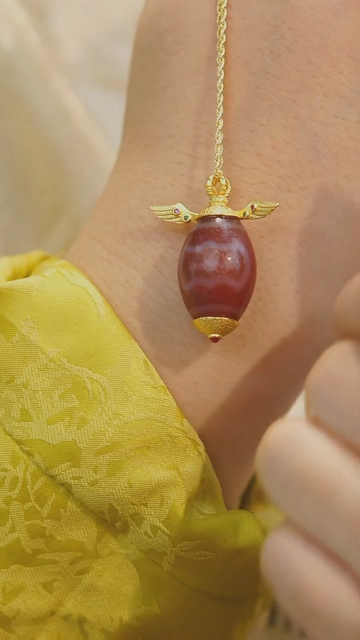 【闪购商品】玛瑙/玉髓项链银S925镶嵌多样性发其一