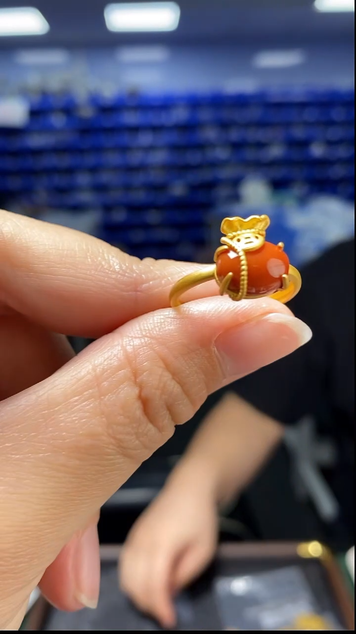 银S925镶嵌戒指玛瑙/玉髓JZ3870