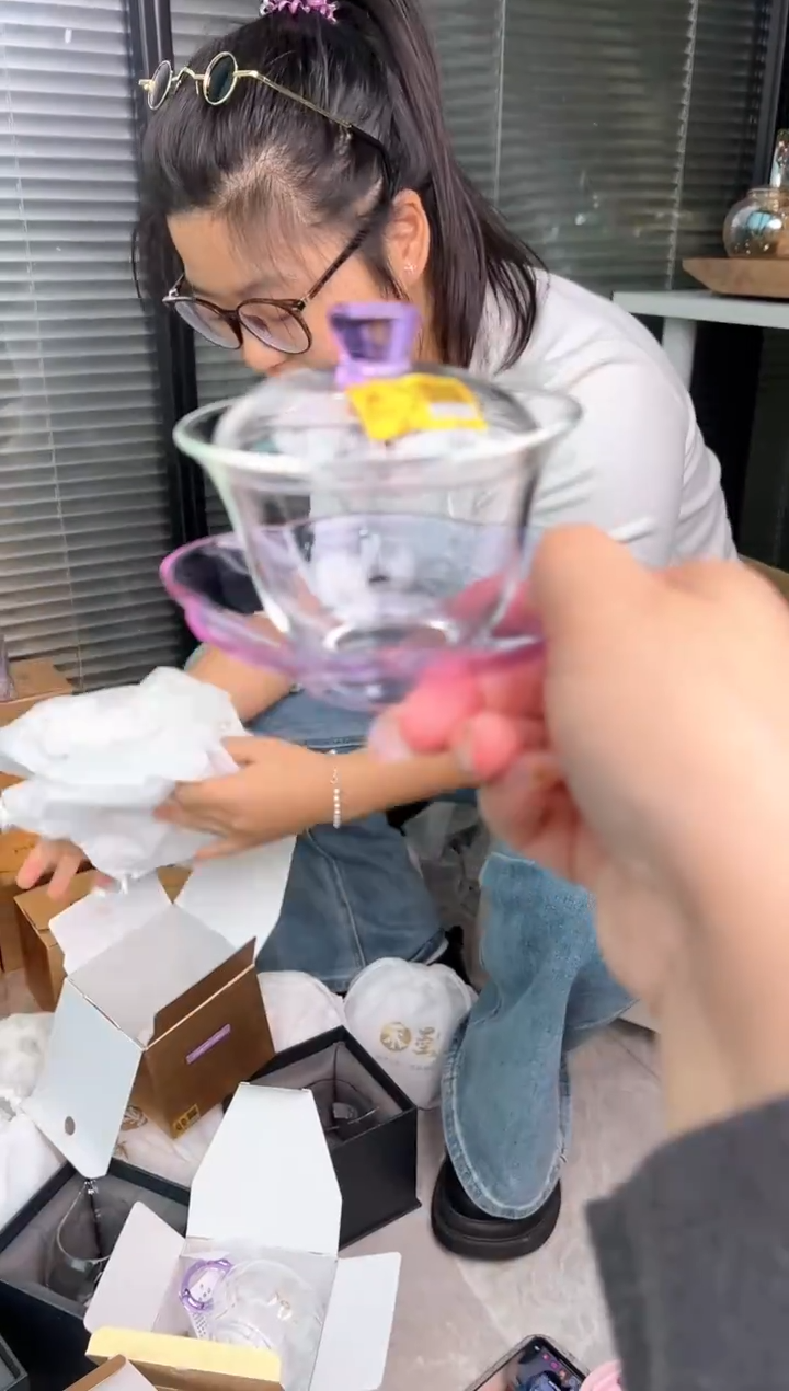 禾墨 舒文盖碗浅紫色            