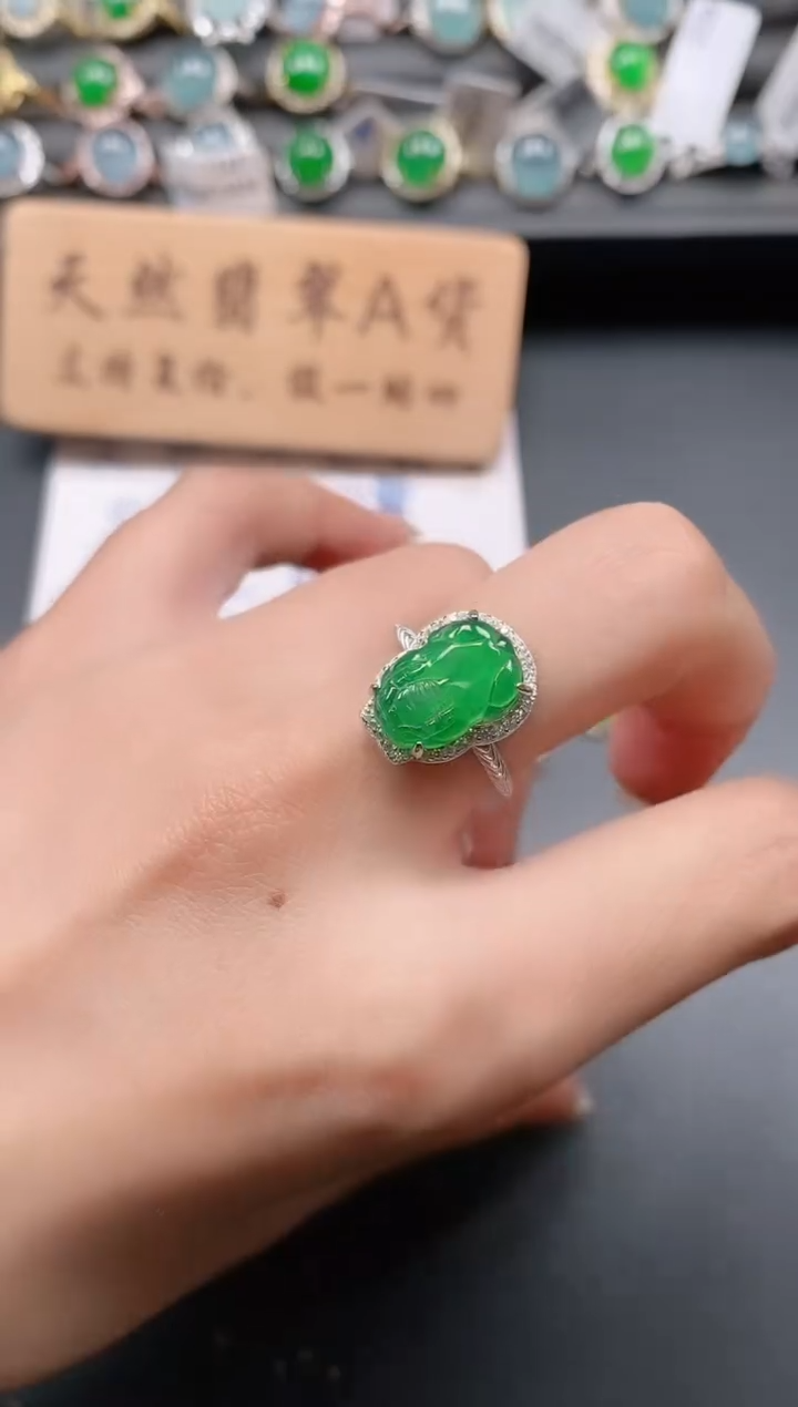 银S925镶嵌戒指翡翠1111