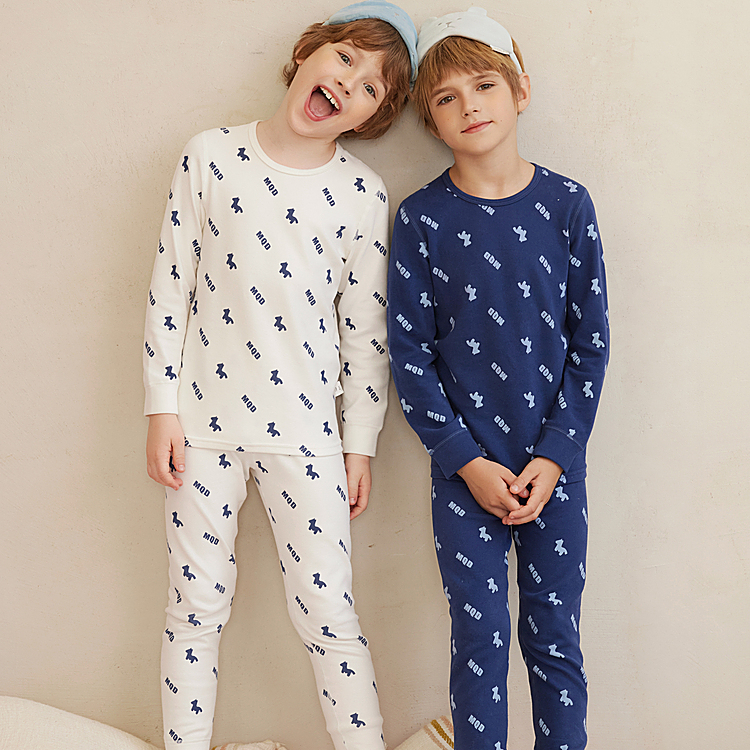  男童女童加厚秋衣秋裤宝宝秋冬保暖内衣套装儿童加绒睡衣纯棉