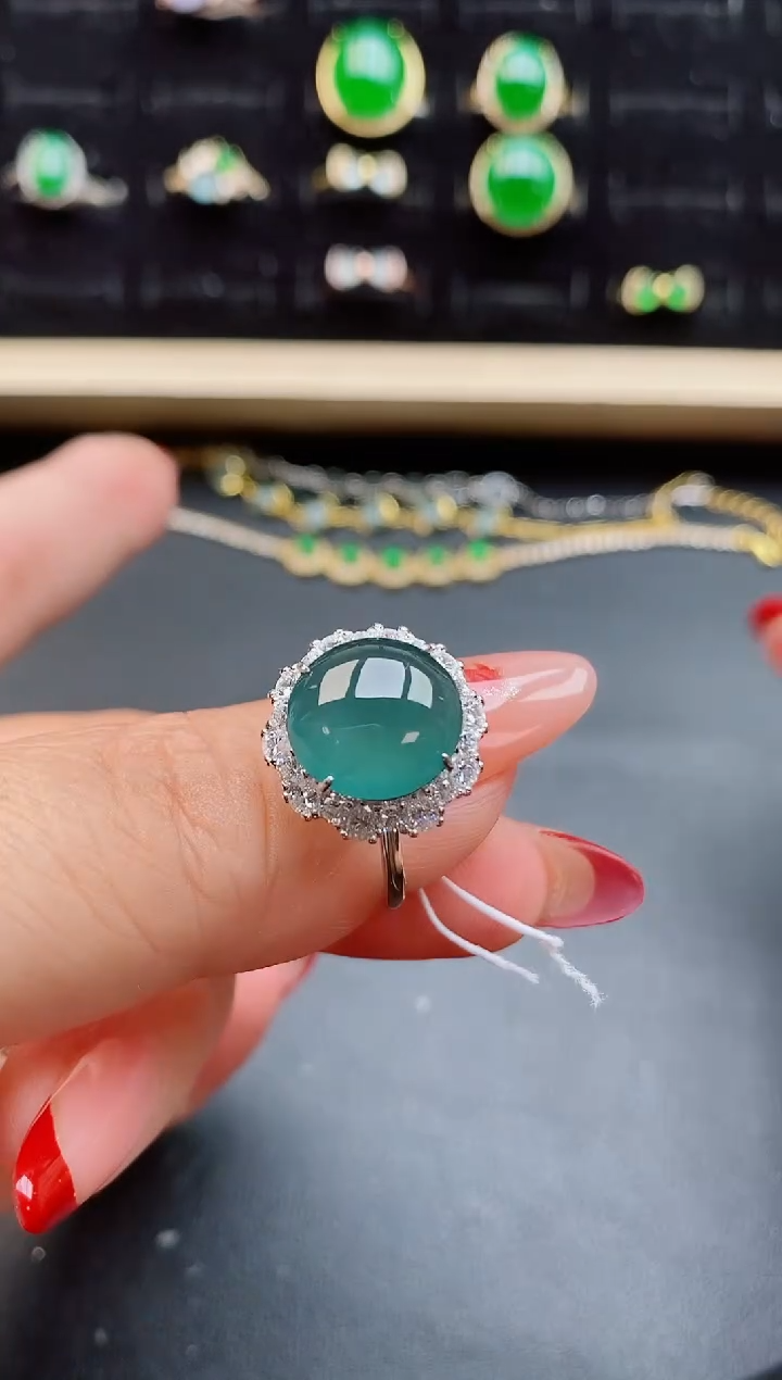 【闪购商品】翡翠戒指银S925镶嵌50850850