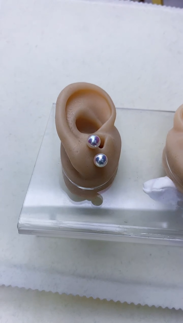 【闪购商品】海水珍珠饰品18K金镶嵌6-7素钉定制