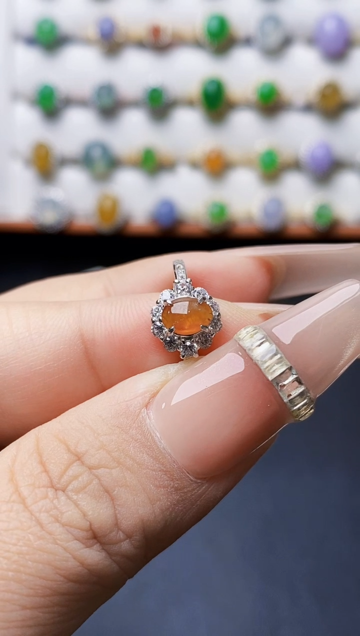 银S925镶嵌戒指翡翠0333