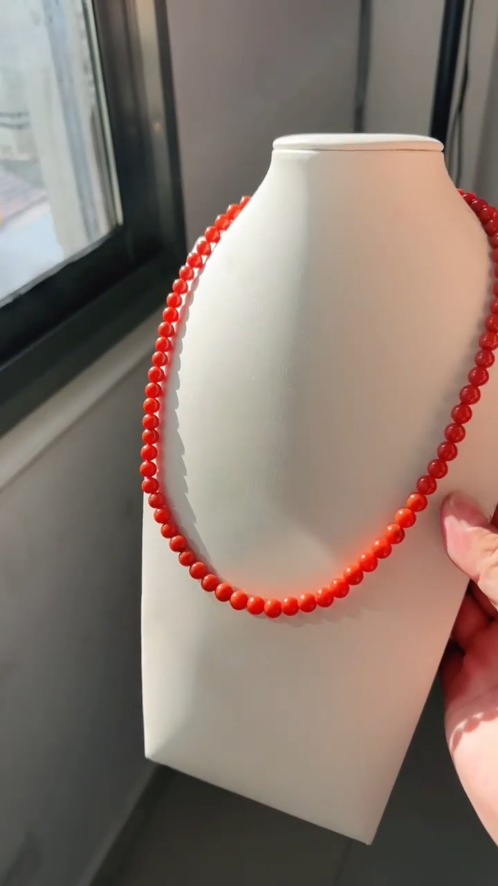 未镶嵌多样性发一件南红玛瑙【云端】颈链7mm保山圆珠锁骨链