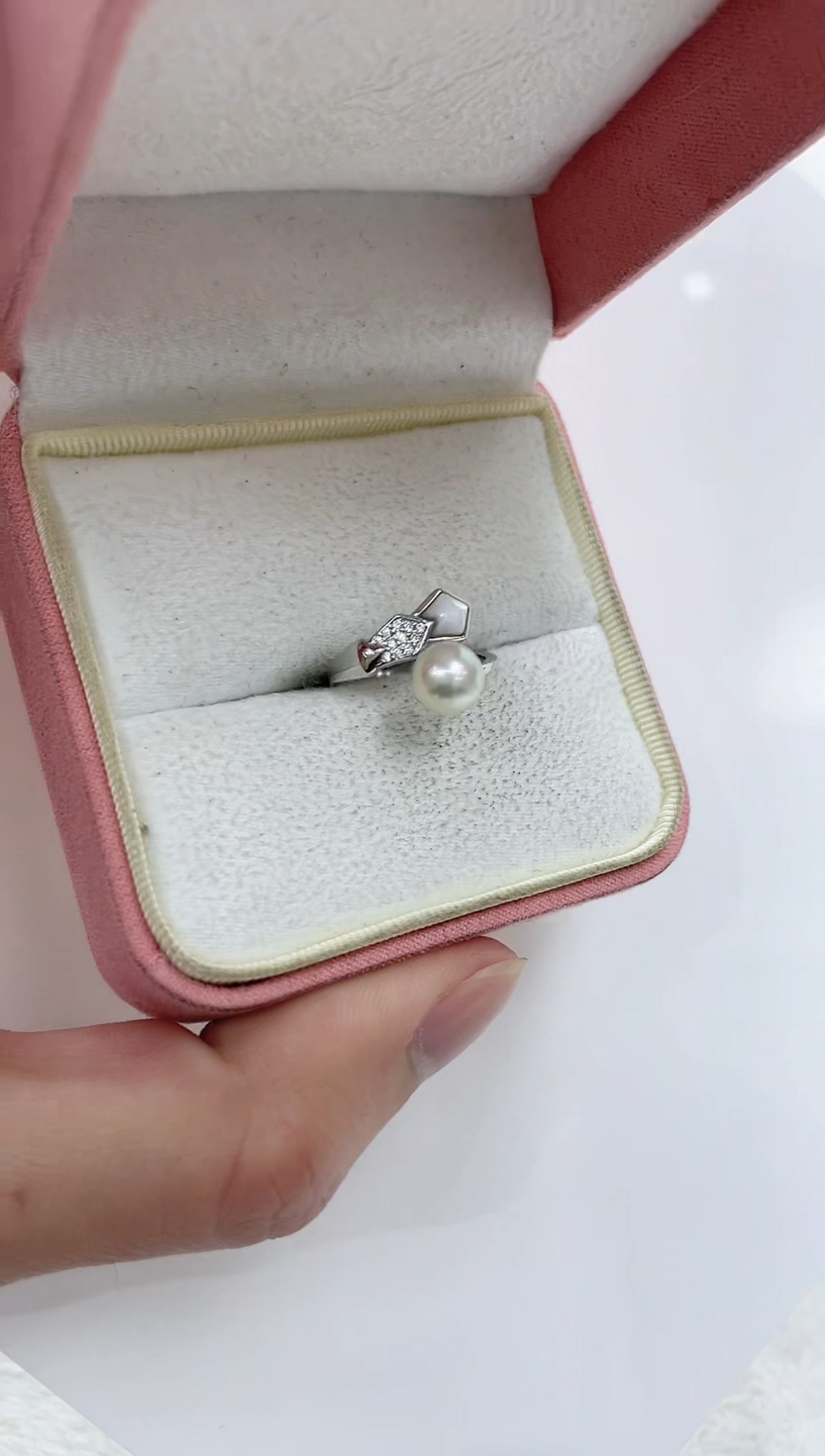 【闪购商品】海水珍珠戒指银S925镶嵌海水珍珠戒指