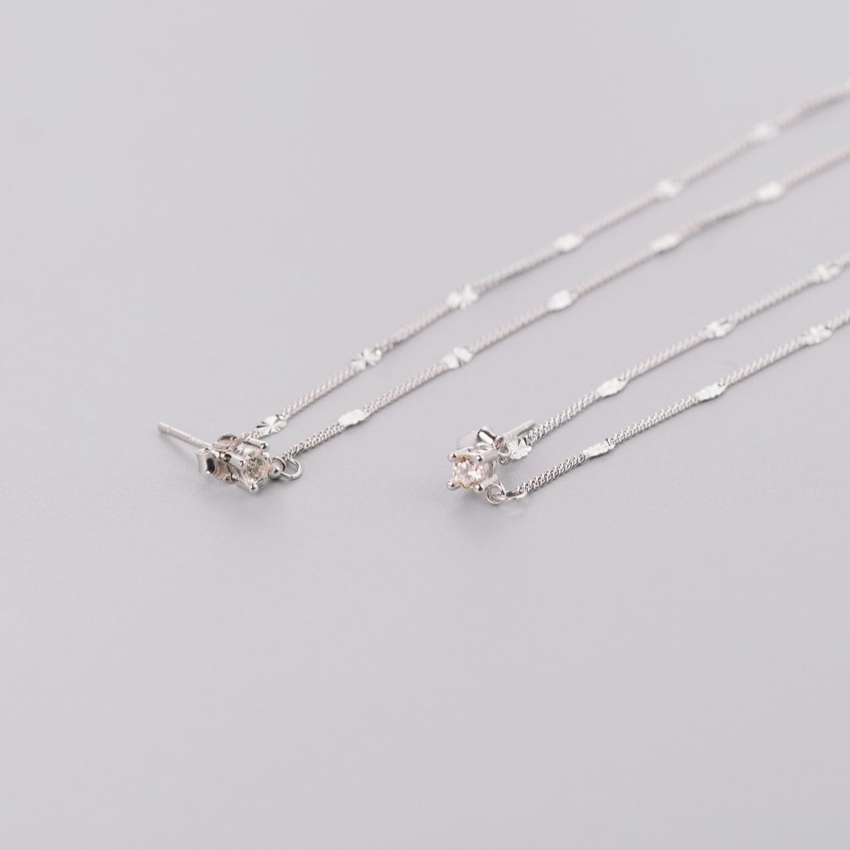 925银合成锆石耳饰 流苏耳线·纯银·熹棠·气质时尚百搭