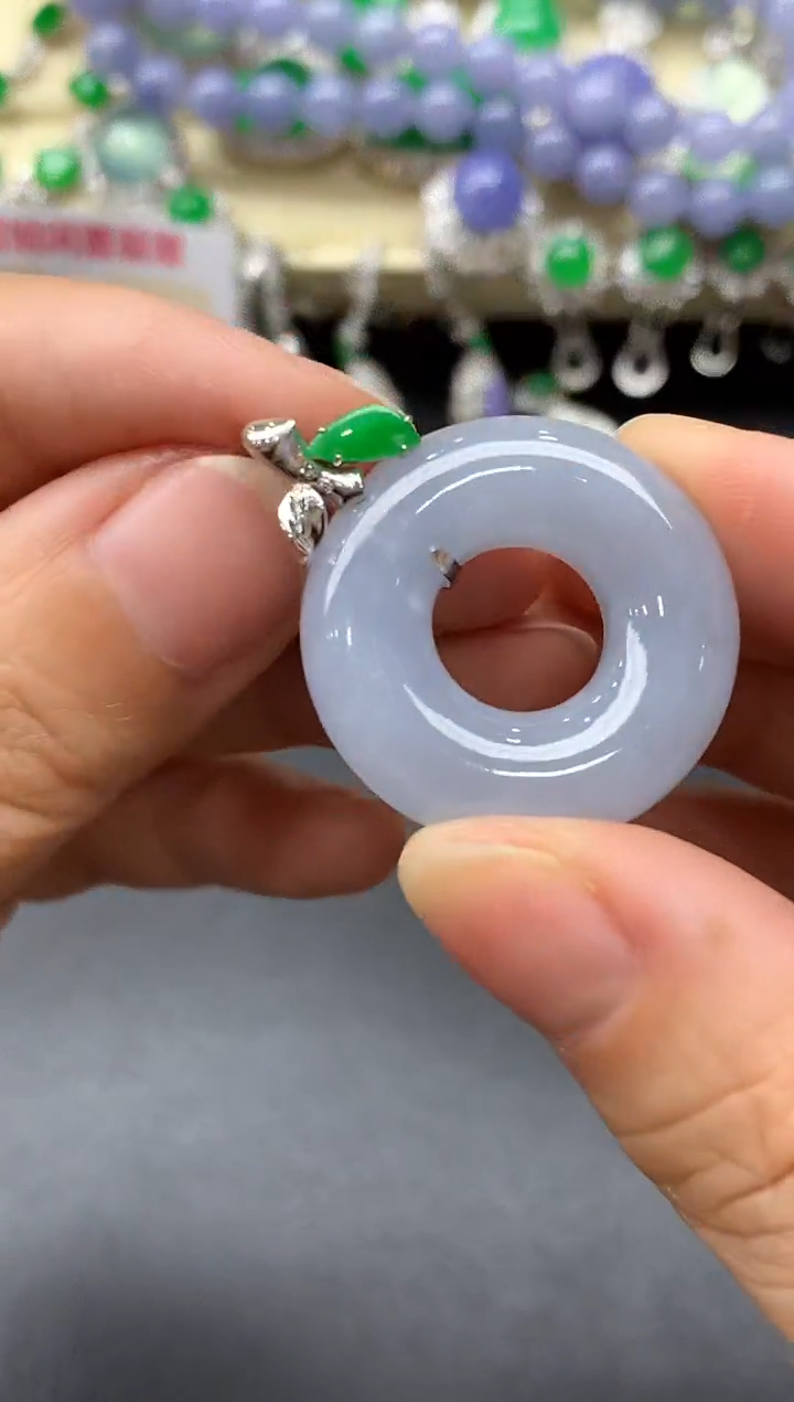 颈饰18K金镶嵌翡翠444-中国好珍宝