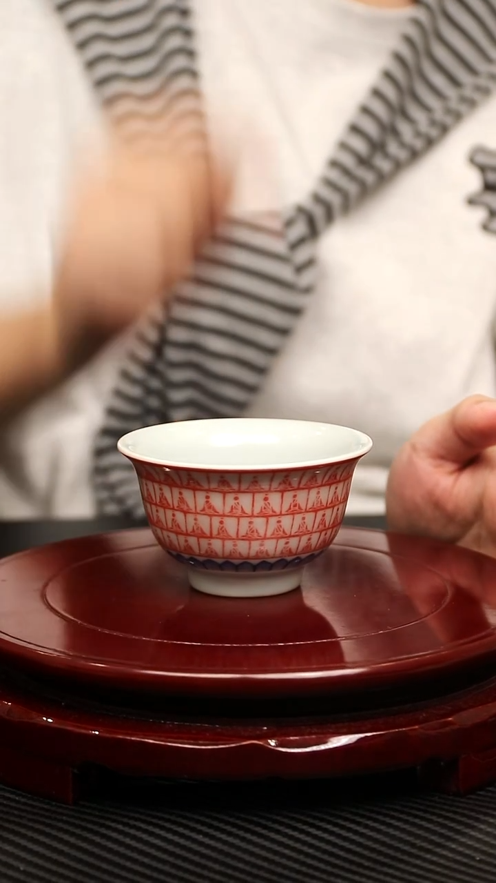 景德镇高温瓷千面佛撇口杯