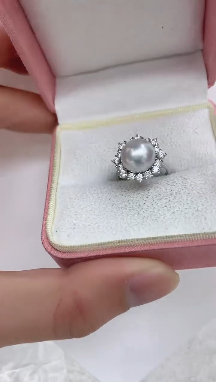 【闪购商品】海水珍珠戒指银S925镶嵌海水珍珠戒指