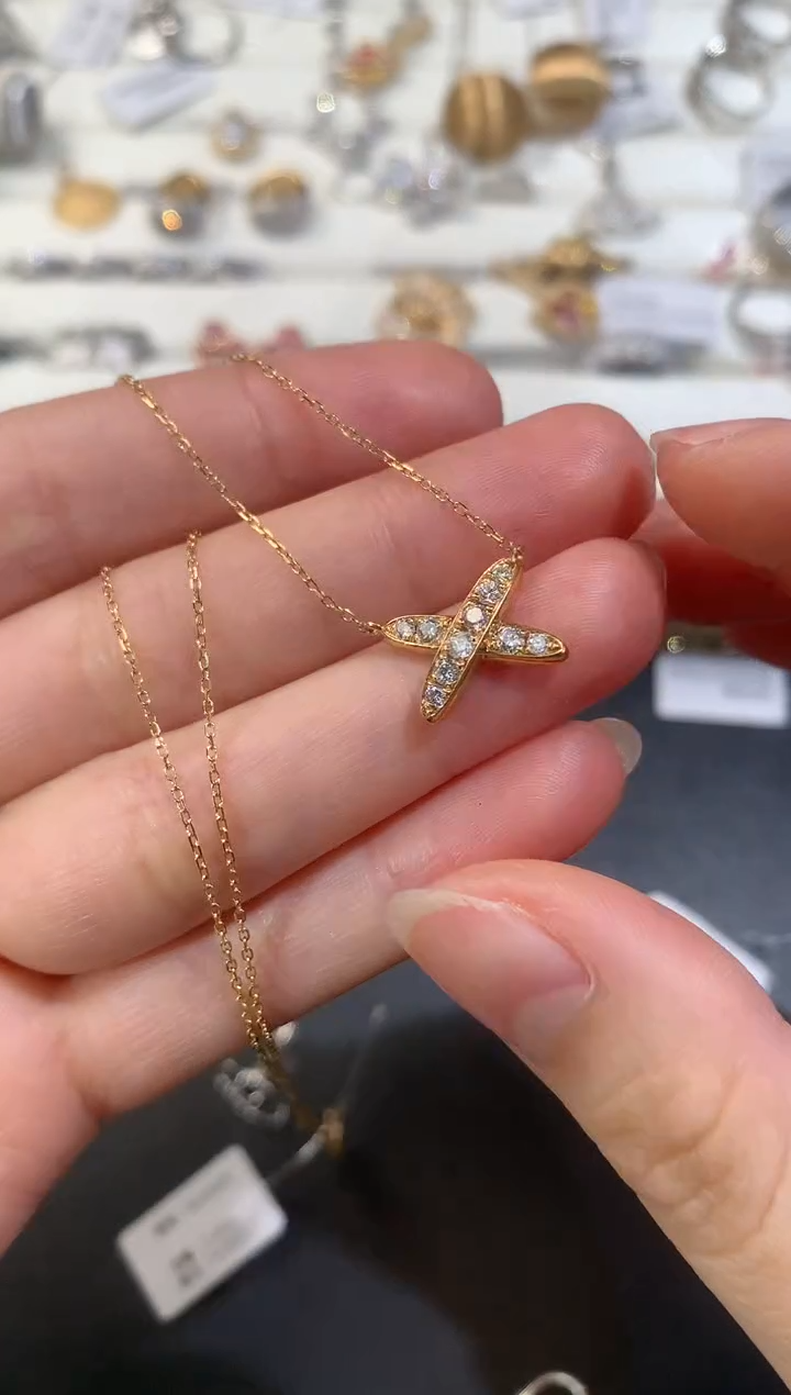 【闪购商品】钻石套链18K金镶嵌S490|2980