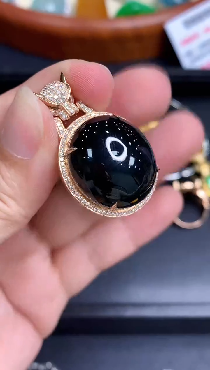 颈饰18K金镶嵌翡翠731-中国好珍宝