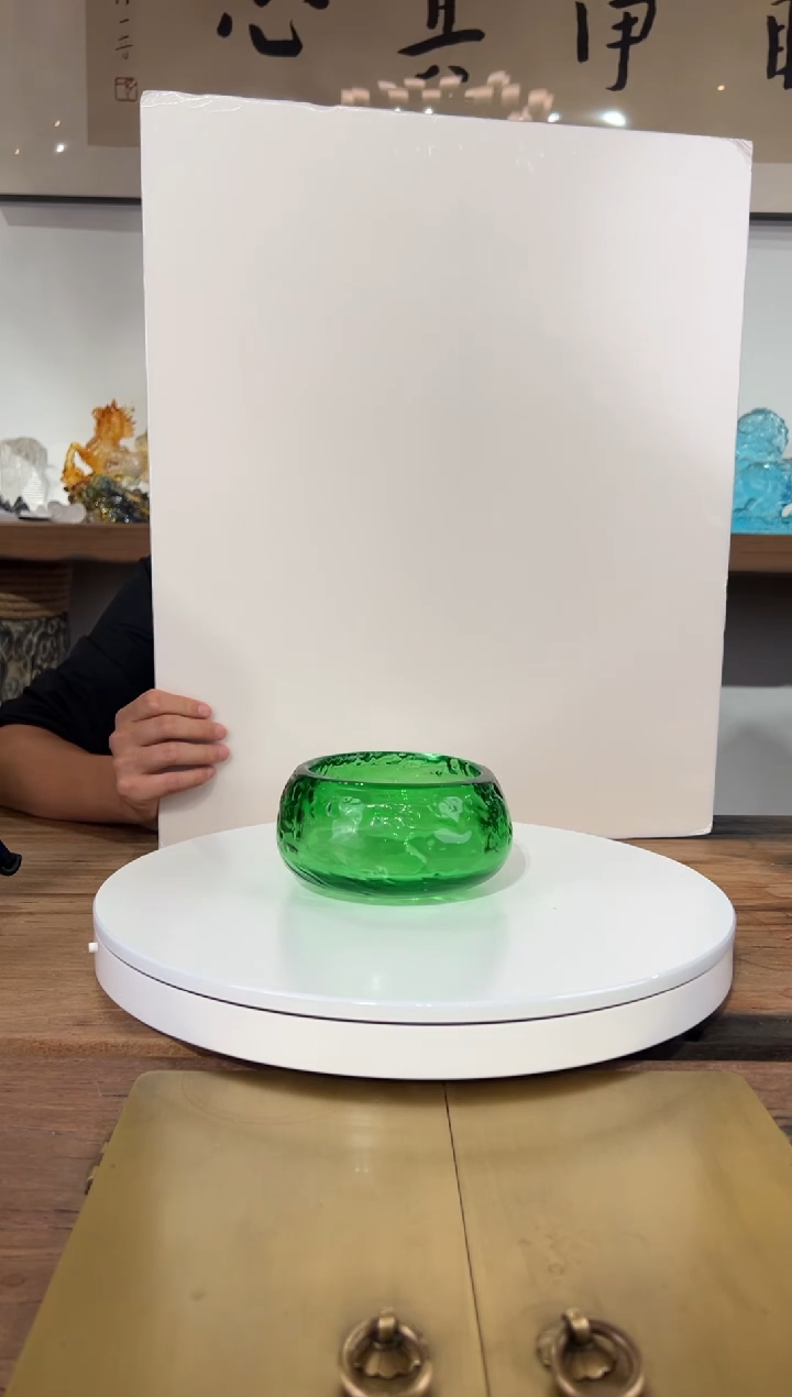 【闪购商品】摆件AJ01010水晶琉璃摆件绿色小收纳果碗