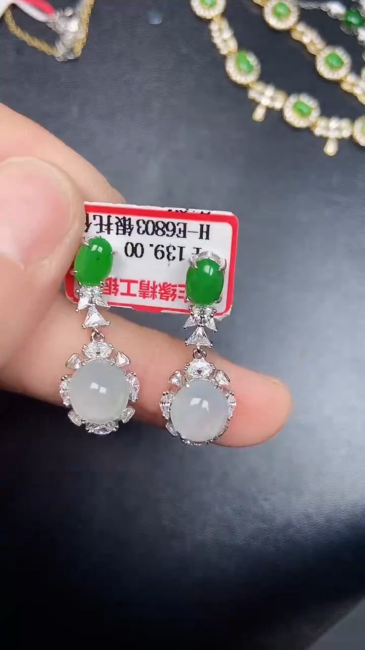 银S925镶嵌戒指翡翠3580