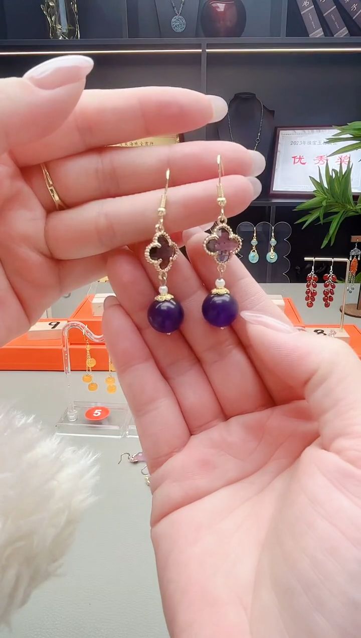 未镶嵌耳饰紫晶112