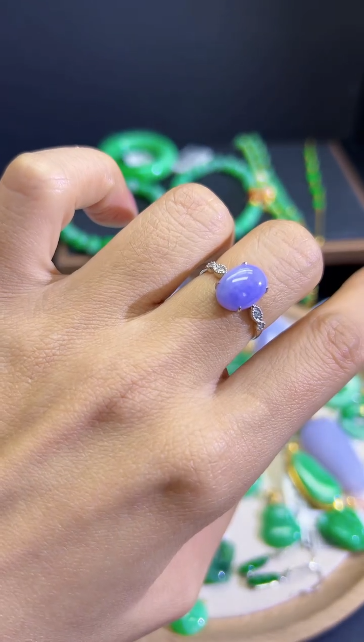 【闪购商品】翡翠戒指18K金镶嵌Q缅料A货翡翠/支持复检/一件