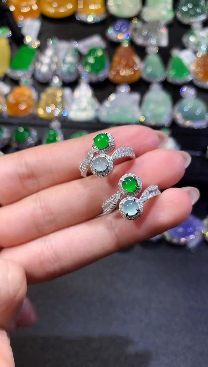 【闪购商品】翡翠戒指银S925镶嵌1-戒指（多样性发货一件