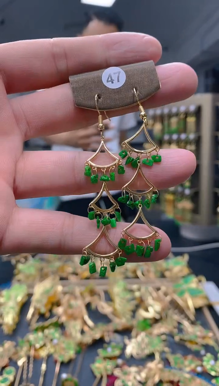 【闪购商品】翡翠耳饰合金89翡翠耳钩