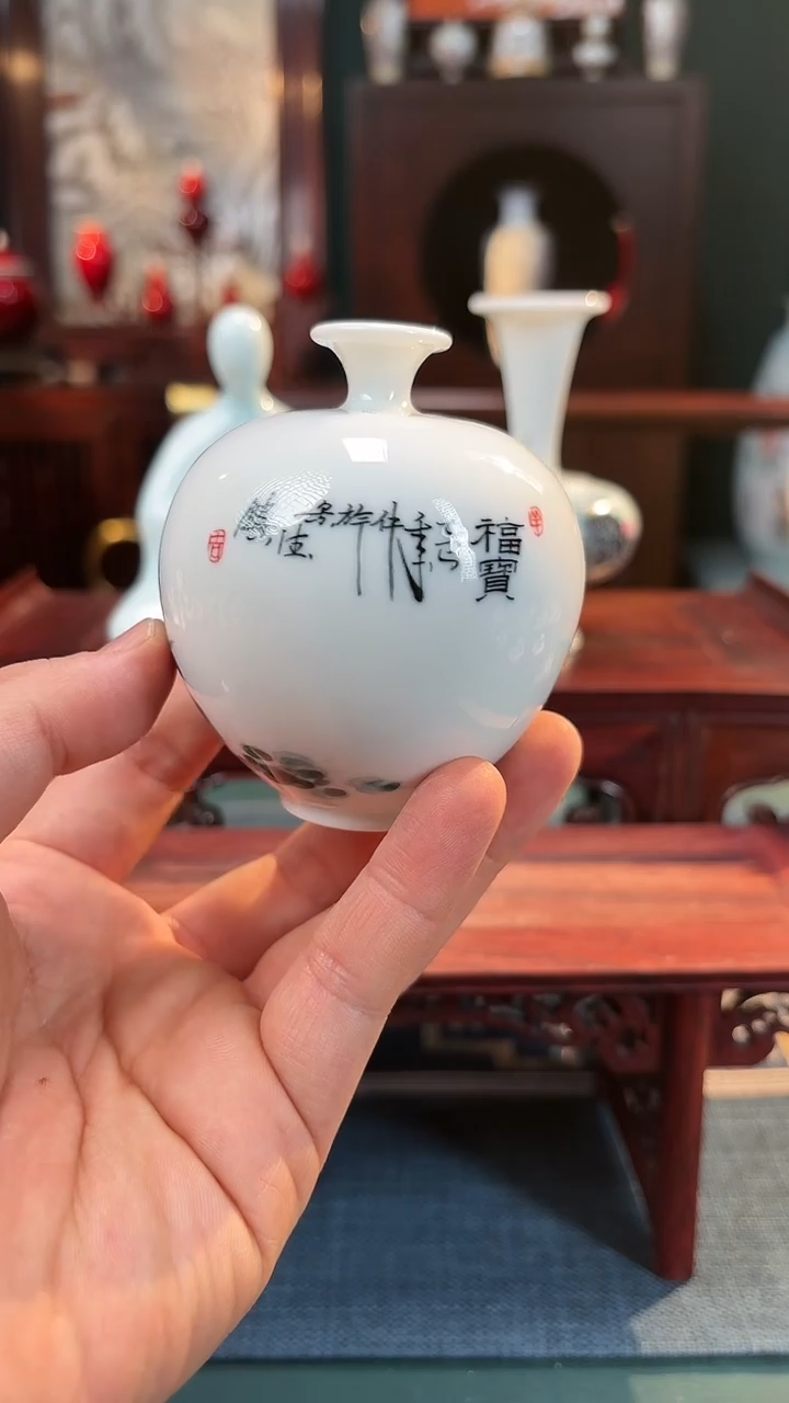 【闪购商品】摆件釉下五彩纯手工手绘原创瓷器